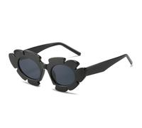 JRLLFD Lunettes de Soleil Oeil de Chat Fleurs Femmes Plage Cadre Vert Décor Rectangle Hommes Nuances Lunettes de Soleil UV400, C1, Taille Unique