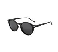 JRLLFD Lunettes de soleil rétro polarisées pour hommes et femmes, monture ronde vintage, verres UV400 (001 noir gris)