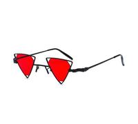 JRLLFD Lunettes de soleil vintage punk triangle pour femmes et hommes, monture en métal, lunettes de soleil steampunk noires, nuances rétro, 2, taille unique