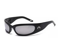 JRLLFD pour Hommes Femmes Rectangle Nuances Hip Hop Cyclisme en Plein air Lunettes de Soleil Lunettes de Sport UV400 Vintage Punk Lunettes de Soleil, Miroir Noir, Taille Unique
