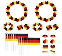 JrnSvp Lot de 21 articles de fan de l'Allemagne, avec drapeaux et guirlandes, souvenirs de la Coupe du Monde 2026, accessoires de décoration nationale, idéaux pour les visions publiques et les visites