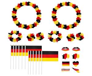 JrnSvp Lot de 21 articles de fan de l'Allemagne, avec drapeaux et guirlandes, souvenirs de la Coupe du Monde 2026, accessoires de décoration nationale, idéaux pour les visions publiques et les visites