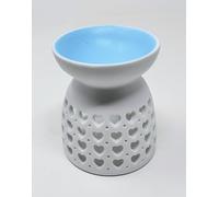JRose Collections Brûleur de cire en céramique en forme de cœur pour aromathérapie, parfait pour la décoration d'Halloween ou l'arôme quotidien pour bougie chauffe-plat et brûleurs à huile JR1522