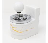 JRose Collections Cendrier amusant en forme de toilettes en céramique pour bar, pub, restaurant, maison, bureau - Cendrier fantaisie (JR5011) (Blanc)