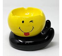 JRose Collections Cendrier Smiley en céramique pour bar, pub, restaurant, maison, bureau (JR1562)