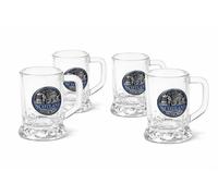 JRose Collections Scotland Edinburgh Lot de 4 verres à shot en verre transparent avec base lourde pour whisky, vodka, tequila