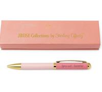 JRose Collections Stylo spécial Auntie avec coffret cadeau - Stylo à bille torsadé gravé, encre noire, finition rose et or - Stylo d'écriture de luxe pour tante, anniversaire, fête des mères