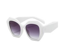 JRPAJK Lunettes de soleil carrées Lrregular pour femmes style rétro vintage protection UV400 taille unique/blanches