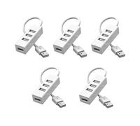Jrpzcv 5Pcs Hub USB Multi 2.0 Hub USB Splitter Power Adapter High Speed 4 Port All en One pour PC Accessoires Informatiques A