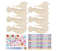 Jrpzcv 6 Pack 3D Oiseaux en Bois à Fabriquer Soi-Même Peindre et Construire Créez Votre Propre Carillon Éolien Arc-en-Ciel en Bois Arts et Métiers Cadeaux d'anniversaire pour Filles/Garçons