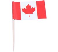 Jrpzcv Lot de 50 Pcs Mini Cure-Dents en Bois avec Drapeau Pr Decor Fete Partie Fruits Patisserie - Canada
