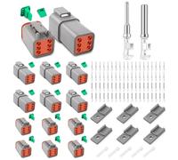 JRready Deutsch Connecteur 6 Broches Set 6 Sets IP68 Connecteur Électrique Étanche Avec Wire Gauge 14-18 AWG Kit Terminal Deutsch Pour Voiture, Motos, Camions, Bateaux