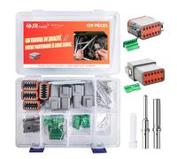 JRready Kit de connecteurs Deutsch DT 12 pôles, lot de 4 connecteurs étanches IP68 gris, contacts massifs taille 16, câbles 16-20 AWG, pour auto, moto, camion et marine