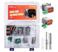 JRready Kit de connecteurs Deutsch DT 8 pôles, lot de 4 connecteurs étanches IP68 gris, contacts massifs taille 16, câbles 16-20 AWG, pour auto, moto, camion et marine
