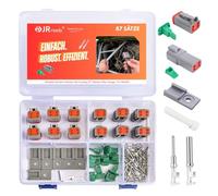 JRready Lot de 6 connecteurs DT à 4 broches avec 52 pièces de bornes allemandes calibre 14-18 AWG IP68 étanche à 4 broches Gris pour voiture, moto, camion, bateau