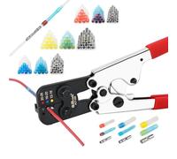JRready ST2174 Kit De Connecteurs Souder (M81824/1 Équivalent) Avec Pince Sertir ACT-232 (M22520/37-01 Équivalent) Connecteur Thermorétractable IP68 Etanche PVDF/PE Kit De Connecteurs