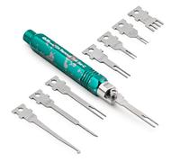 JRready ST5255 Outil d'extraction de Broches Comprenant 8 Embouts de Rechange, Convient pour Les connecteurs AMP/Delphi/Molex/Bosch, etc. Kit d'outils de réparation Automobile/Ordinateur