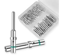 JRready ST6118 Kit Contact Allemand 16# Allemand Solid Pin Male Female Wire Gauge 14-20AWG Allemand Terminal Pins Pour Connecteurs Série HD30 HDP20 DRC HD10 DT DRB 200 Pièces