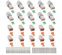 JRready ST6246 Deutsch Lot de 10 connecteurs électriques à 2 broches DT04-2P DT06-2S Gris étanche avec contacts solides 14-20 AWG