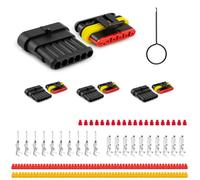 JRready ST6481-06-03 Connecteur automobile étanche, connecteur de câble mâle et femelle à 6 broches pour le câblage de voiture, camion, moto, bateau, 18-16AWG, 3 jeux