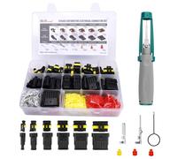JRready ST6482 Connecteur électrique automobile étanche 1/2/3/4/5/6 broches avec outil de démontage Contacts estampillés 16-18AWG, Kit de Connecteurs Electriques pour Moto, Camion, Voiture