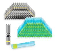 JRready ST6494-12-100 IP68 Connecteurs de câbles étanches MiniSeal Crimp, 100 ensembles de connecteurs à souder jaunes et connecteurs thermorétractables en PVDF haute température, 12-16 AWG (JWS81824