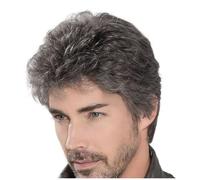 Jrrwtevng Perruques pour, Perruque Grise Courte pour, Cheveux Naturels en Couches, Costume D'Halloween, Perruque Synthétique Résistante à la Chaleur, Facile à Utiliser, Fabrication Soign