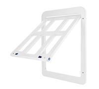 Jrrwtevng Porte Moustiquaire pour Chien de Compagnie 9,8 Pouces X 12,4 Pouces avec Porte pour Chien Verrouillable à Rabat MagnéTique pour Porte, FenêTre et Porche - Blanc