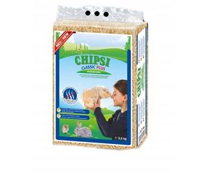 JRS Chipsi Classic Plus - 3,2 kg - Litière hygiénique en bois de conifères renforcée par un bloqueur d'odeur naturel