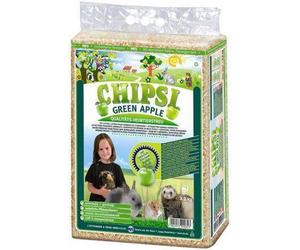 JRS Chipsi Green Apple - 60 L - Litière à base de sciure de bois tendre et parfum pomme
