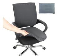 JRSHIRLEYLTD 1 housse de chaise de bureau gris foncé, housse élastique, lavable, convient à la plupart des chaises de bureau (housse de dossier et housse de coussin d'assise)