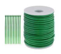 JRSHIRLEYLTD 1 Pièce 3,5 mm x 20 m Ficelle de Jardin Vert Flexible avec Attaches,Cordon Torsadé Souple,Plantes Grimpantes,Liens de Jardinage pour Ligatures,Support des Plantes Grimpantes
