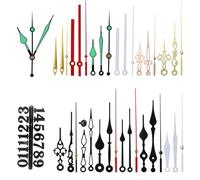 JRSHIRLEYLTD 12 styles d'aiguilles murales pour petites et grandes montres, aiguilles en métal de rechange, 1 jeu de cartes numérotées, pour mouvement à quartz, aiguilles courtes, longues aiguilles de