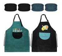 JRSHIRLEYLTD 2 PCS Blouse Peinture Enfant Avec Manches, Manteaux De Peinture Pour Garçons Et Filles, Ensemble De Tabliers Pour Enfants Pour L'école, L'art, La Peinture, La Cuisine(45 * 60cm)