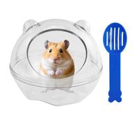 JRSHIRLEYLTD Boîte de bain pour hamster, bac de bain de sable, bac de bain pour hamster, baignoire étanche à la poussière, toilettes pour hamster, lit transparent, accessoires de baignoire
