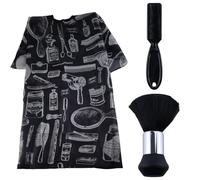 JRSHIRLEYLTD Cape de coiffeur noire pour adulte, robe de coiffure, barbier, imperméable, pinceau de cou, réglable, pour la maison, le salon de coiffure, la coupe de cheveux, Noir , Länge 100 cm x