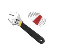 JRSHIRLEYLTD Clé à molette réglable de 200 mm, en acier au chrome-vanadium (largeur de mâchoire max. 24 mm) avec jeu de clés hexagonales