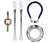 JRSHIRLEYLTD Clé à rayons de vélo en acier, 8 voies, tendeur de rayons, outil de vélo 6 tailles 10-15, pour centreur de roue de vélo, avec démonte-pneu de vélo et clé de valve