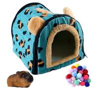 JRSHIRLEYLTD Lit pour cochon d'Inde, léopard, cochon d'Inde, coussin amovible, grotte douillette d'hiver, pour cochons d'Inde, furet, hérisson, chinchilla