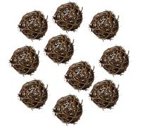 JRSHIRLEYLTD Lot de 10 balles à mâcher pour petits animaux, 6 cm, en osier naturel, accessoires pour lapins, accessoires pour cochons d'Inde