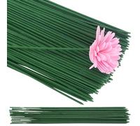 JRSHIRLEYLTD Lot de 110 tiges de fleurs artificielles en plastique - Vert - Bâtons de fil de fleurs - Tige de bouquet de fleurs - 17 cm - Vert