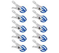 JRSHIRLEYLTD Lot de 12 pinces en métal pour piscines hors-sol, pinces de serrage avec forte force de serrage, pinces à ressort avec film de protection pour collage, photographie, piscine (double clip