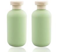 JRSHIRLEYLTD Lot de 2 bouteilles compressibles en plastique rechargeables de 200 ml avec bouchon à rabat - Accessoire de voyage pour shampooing, crèmes, lotion, après-shampoing