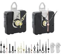 JRSHIRLEYLTD Lot de 2 horloges murales miniatures de rechange avec 6 aiguilles pour bricolage, réparation, remplacement de pièces