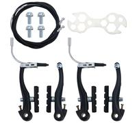 JRSHIRLEYLTD Lot de 2 paires de freins de vélo universels complets en V pour vélo de montagne avec 1 clé multifonction, pour la plupart des vélos, vélos de route, freins et câbles