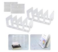 JRSHIRLEYLTD Lot de 2 Porte-revues A4 - Organiseur de Bureau avec 4 Compartiments - Rangement Transparent pour Bibliothèque et Cuisine