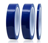 JRSHIRLEYLTD Lot de 2 rouleaux de ruban adhésif résistant à la chaleur - 20 mm x 50 m - Bleu - Avec 1 rouleau de 5 mm x 50 m - Résistant à la chaleur - Pour transformateurs, isolation électrique