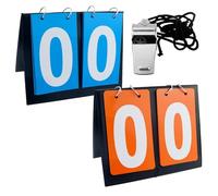 JRSHIRLEYLTD Lot de 2 tableaux d'affichage de compétition portables avec 1 sifflet d'arbitre pour football, basket-ball (2 couleurs)