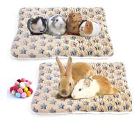 JRSHIRLEYLTD Lot de 2 tapis de lit pour petits animaux, 32 x 25 cm, lit en peluche, pour petits animaux, chaud pour l'hiver pour chatons, lapins, chinchillas, écureuils, cochons d'Inde