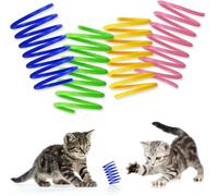 JRSHIRLEYLTD Lot de 20 jouets pour chat - Plumes en spirale - Jouets pour animaux de compagnie - Jouet interactif coloré en plastique pour animaux de compagnie